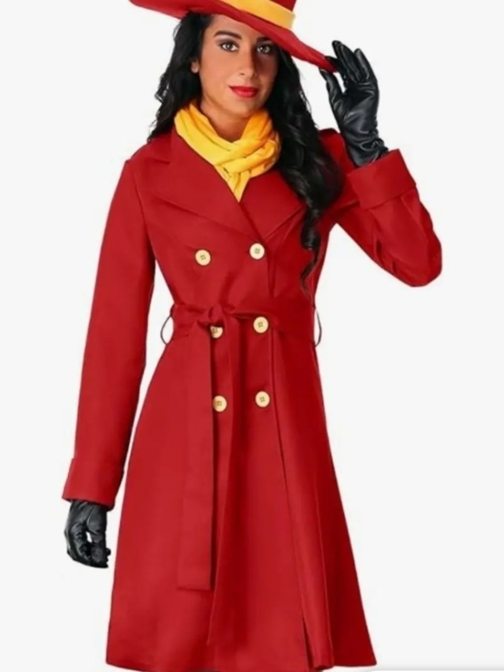 Halloween | Carmen San Diego Costume | Red Trench Coat